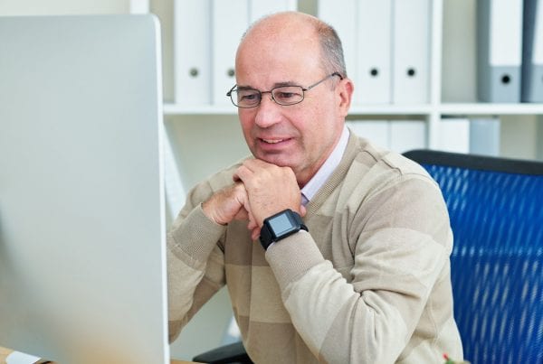 Businessman checking e-mails