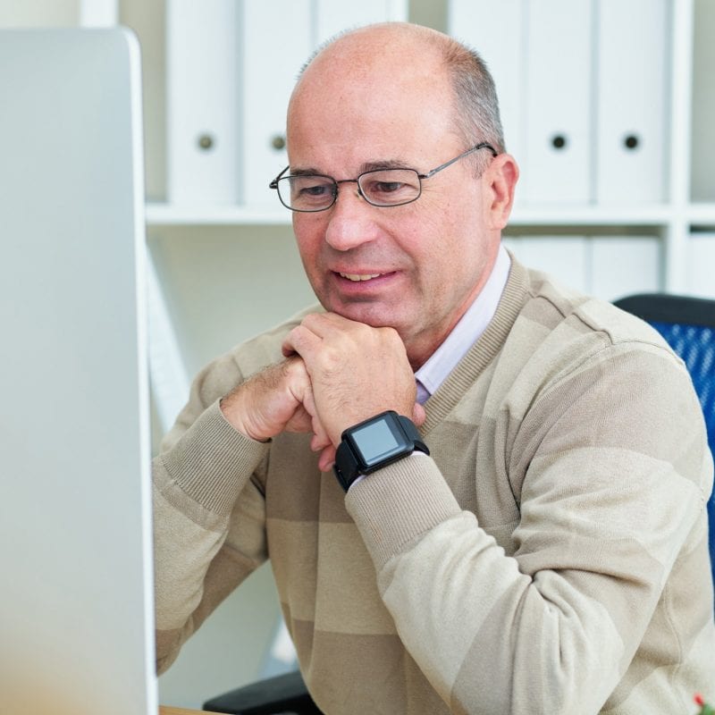Businessman checking e-mails