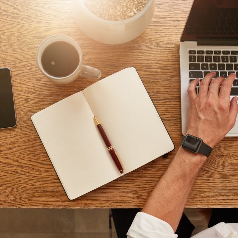 Businessman working at his desk